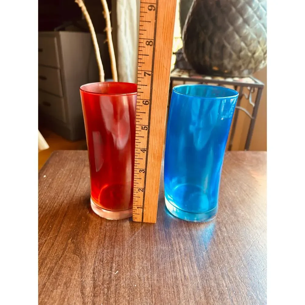 Set Of 2 Leonardo Swing Long Curved Tumbler Glasses 12 oz MCM Barware Vintage